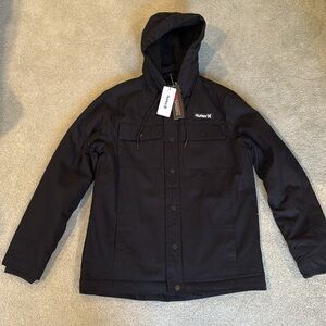 Hurley Charger Black Sherpa lined Jacket.